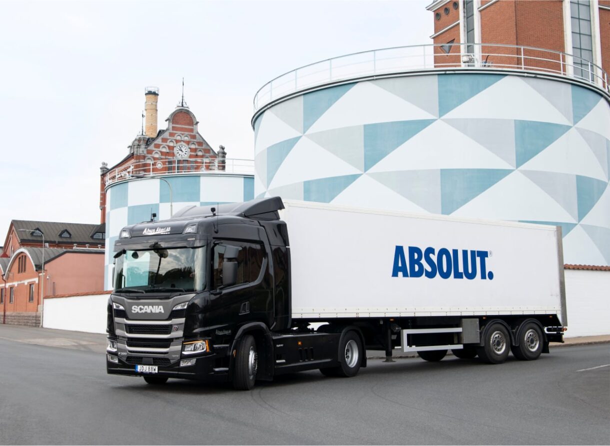 Truck with Absolut logo