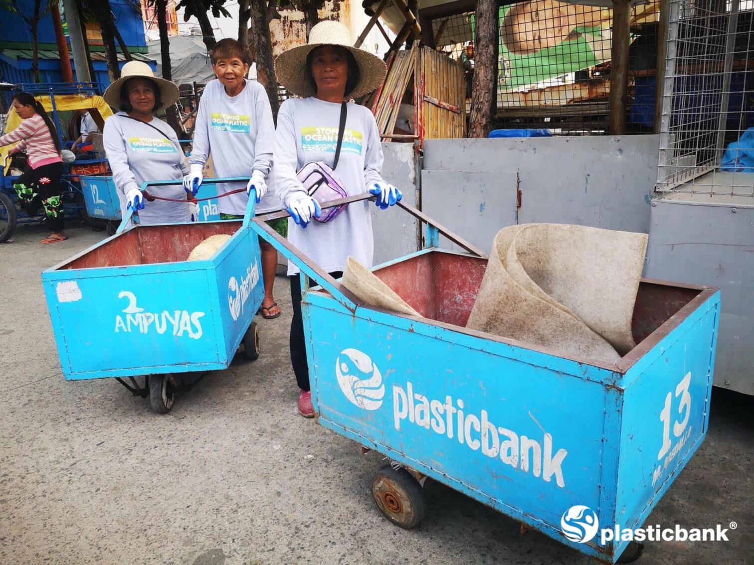 Women working on the Plastic Bank project