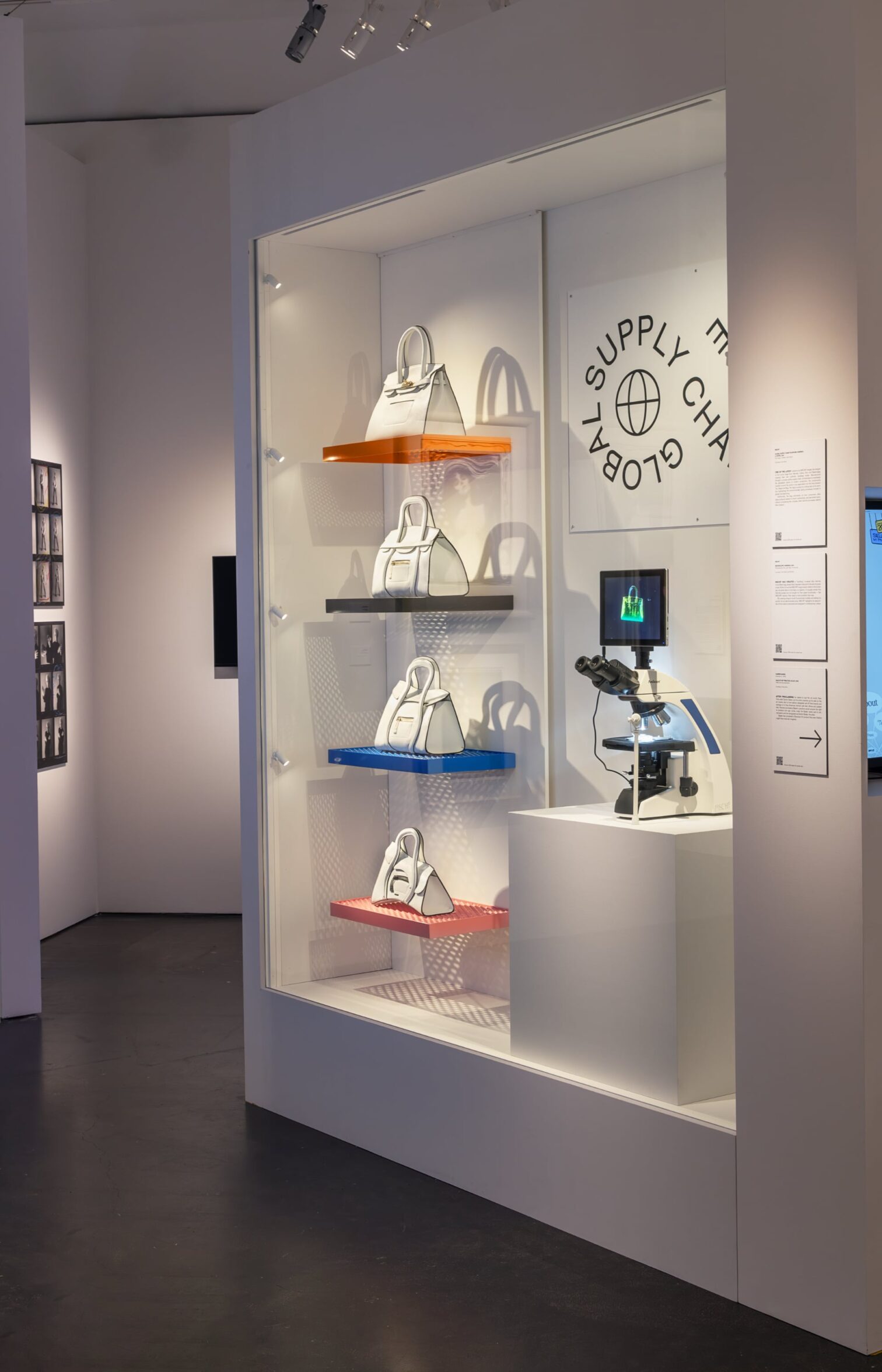 Microscopic Handbag, 2024
Photopolymer, resin, gel case, microscope (Courtesy the artists and Galerie Perrotin)