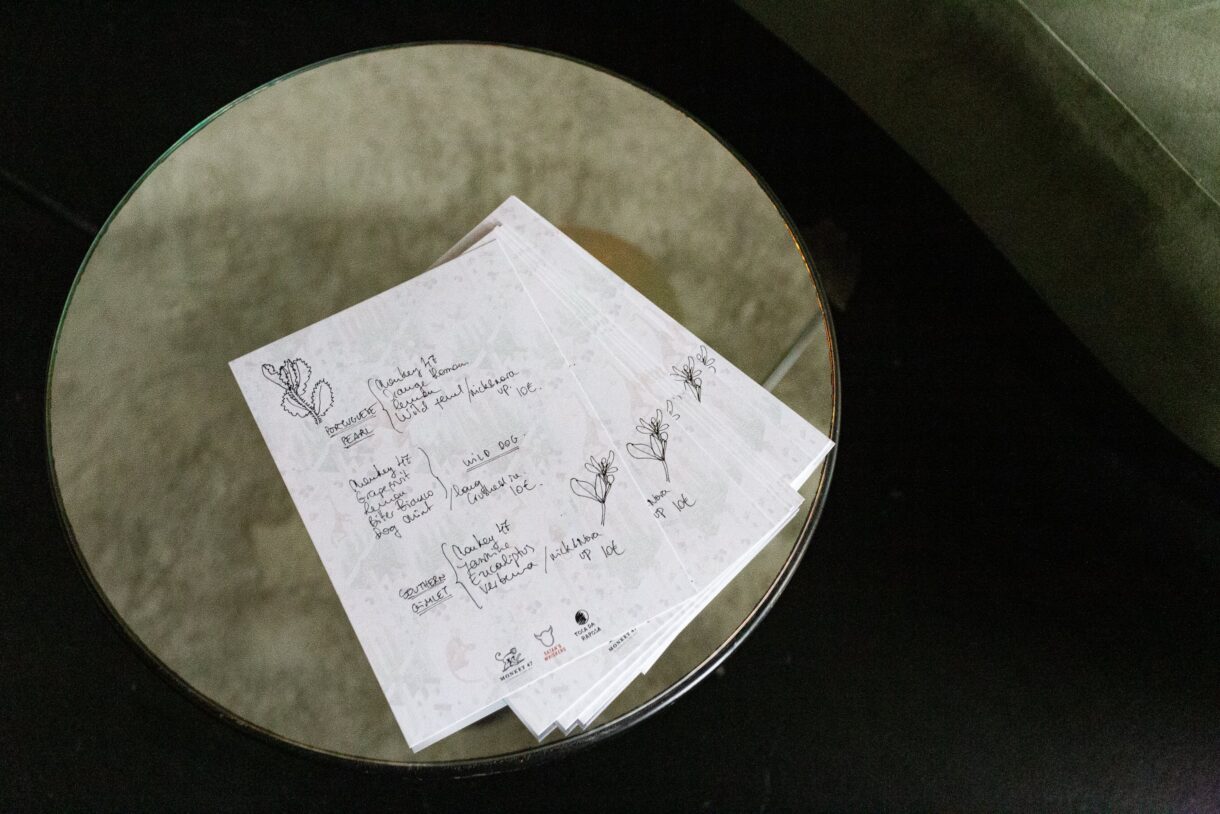 Drink recipes on paper