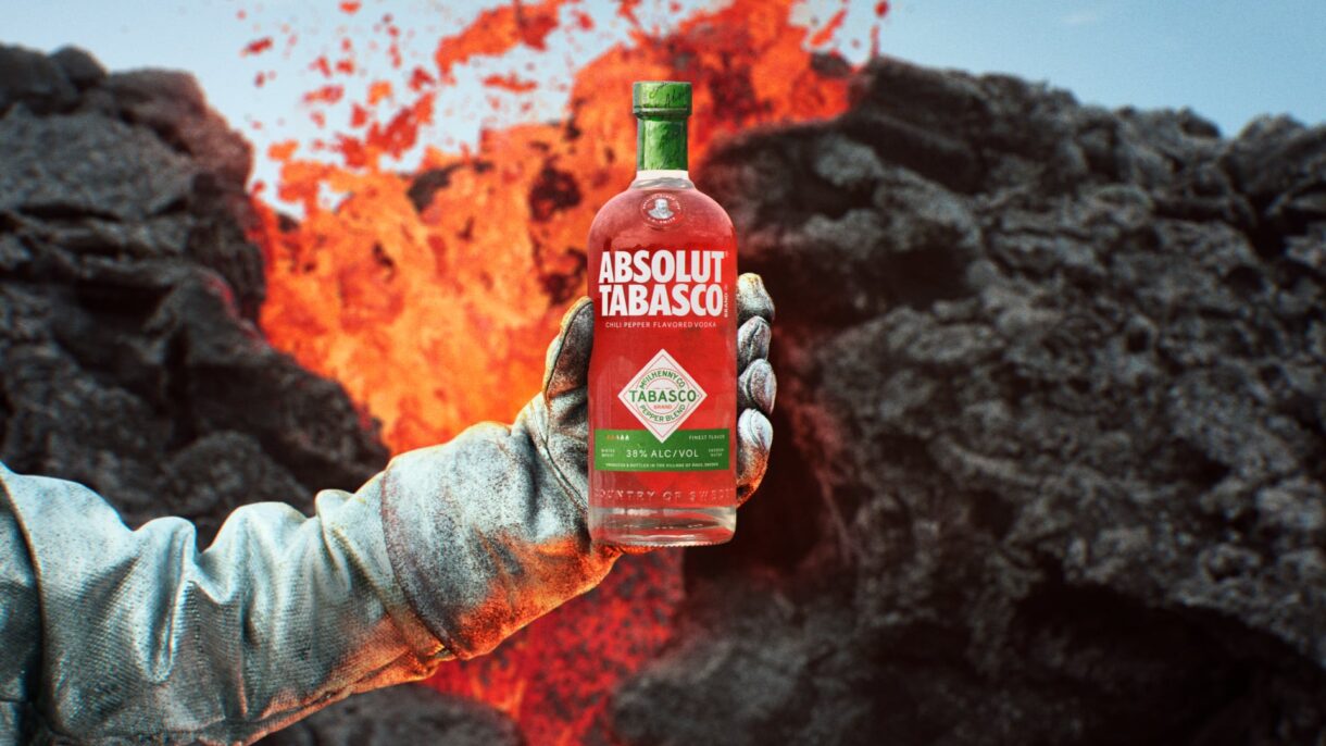 Absolut Tabasco in front of the volcano